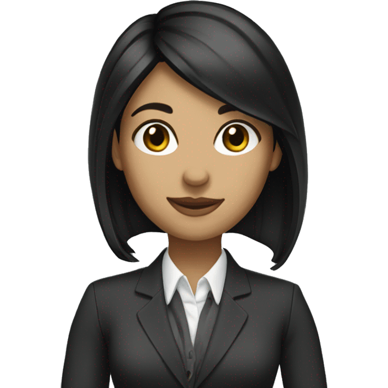 Business administration student female black hair emoji