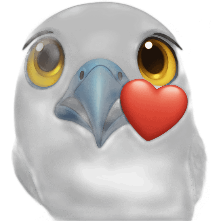 Bird winking with a heart emoji