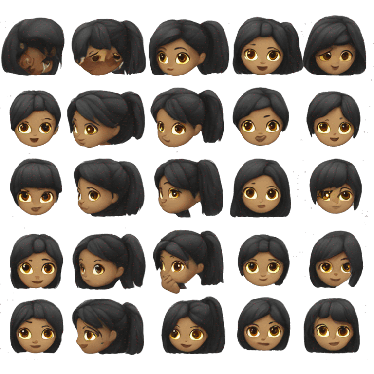 Girl with black hair emoji