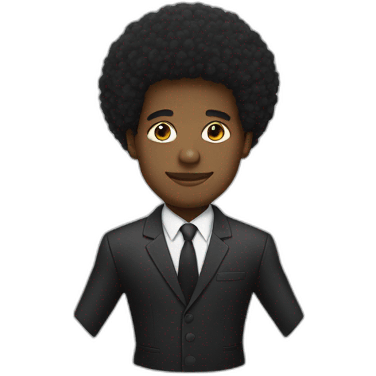 black man in suit and afro emoji