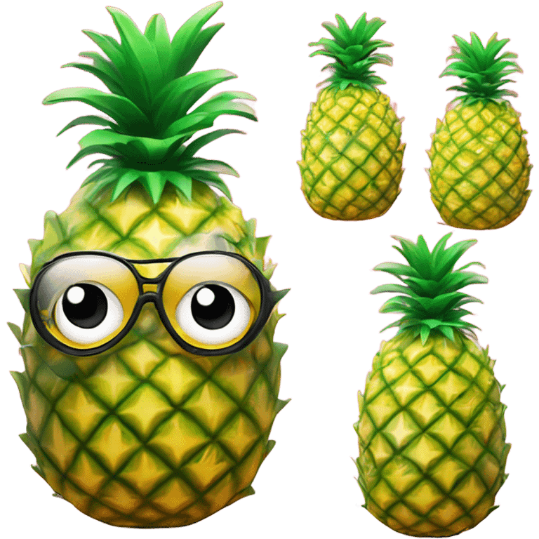 3D  pineapple  👱‍♀️🍍 with big shiny eyes.  pineapple cute  ☺️ emoji