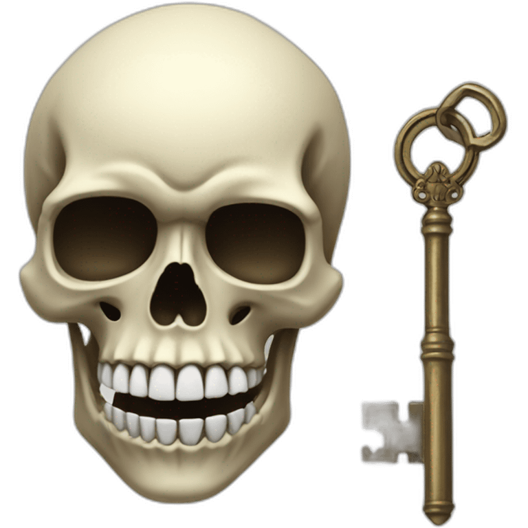 skull with a key in it's mouth emoji