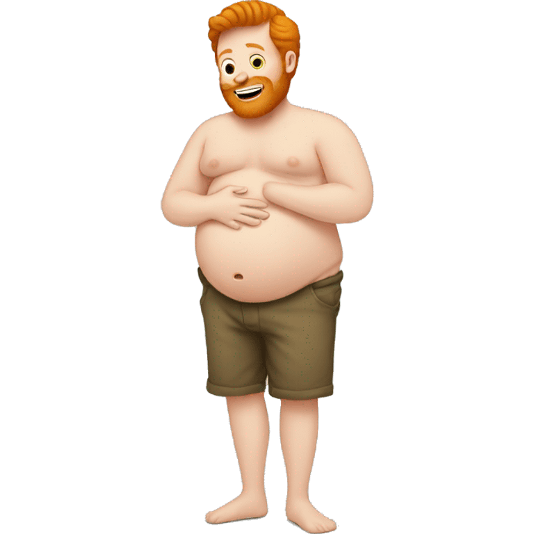 Pregnant ginger man rubbing belly  emoji