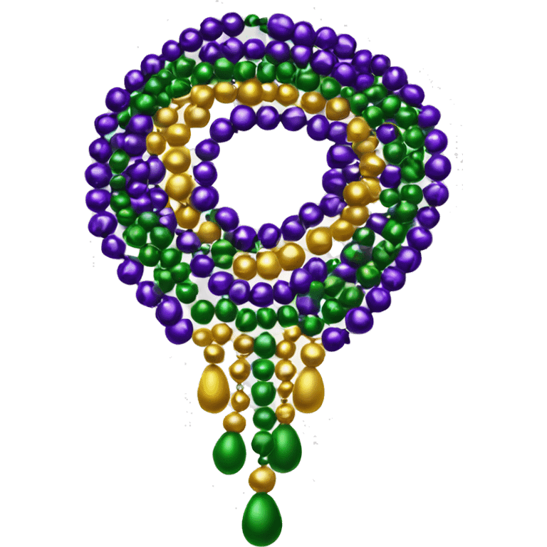 Realistic isolated mardi gras beads emoji