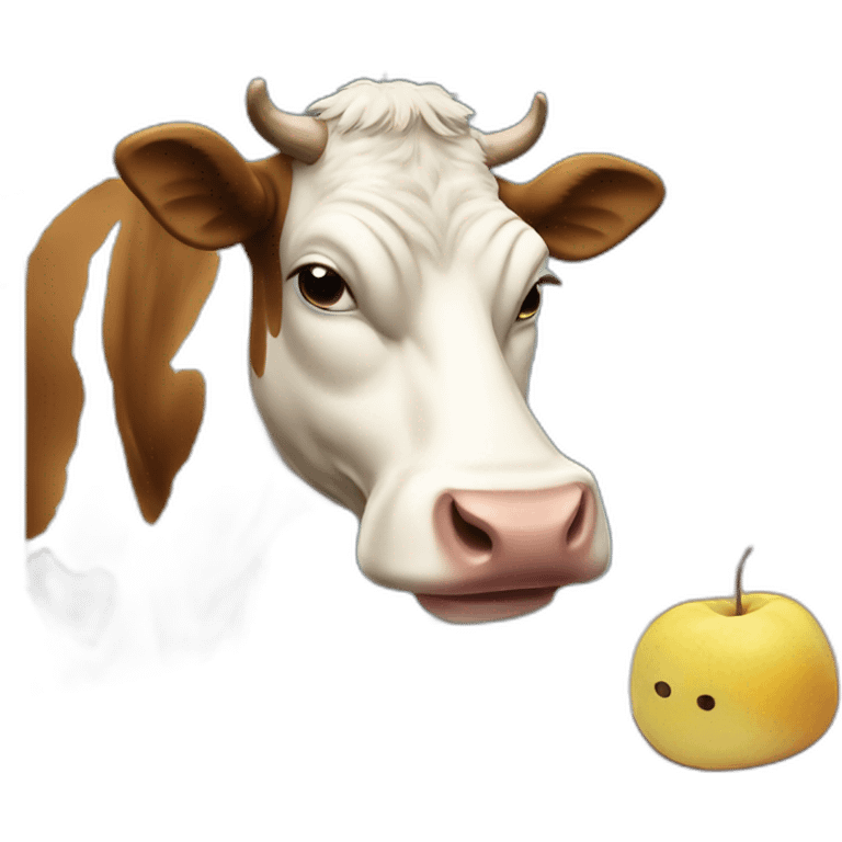 cow eating pages of homework emoji