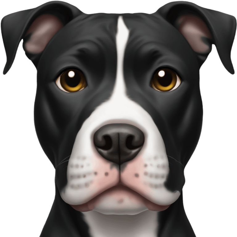 black pit bull with white on its nose emoji