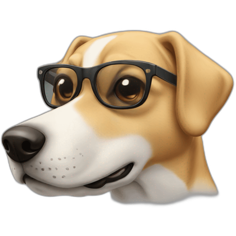 Perro con gafas sacando la lengua emoji