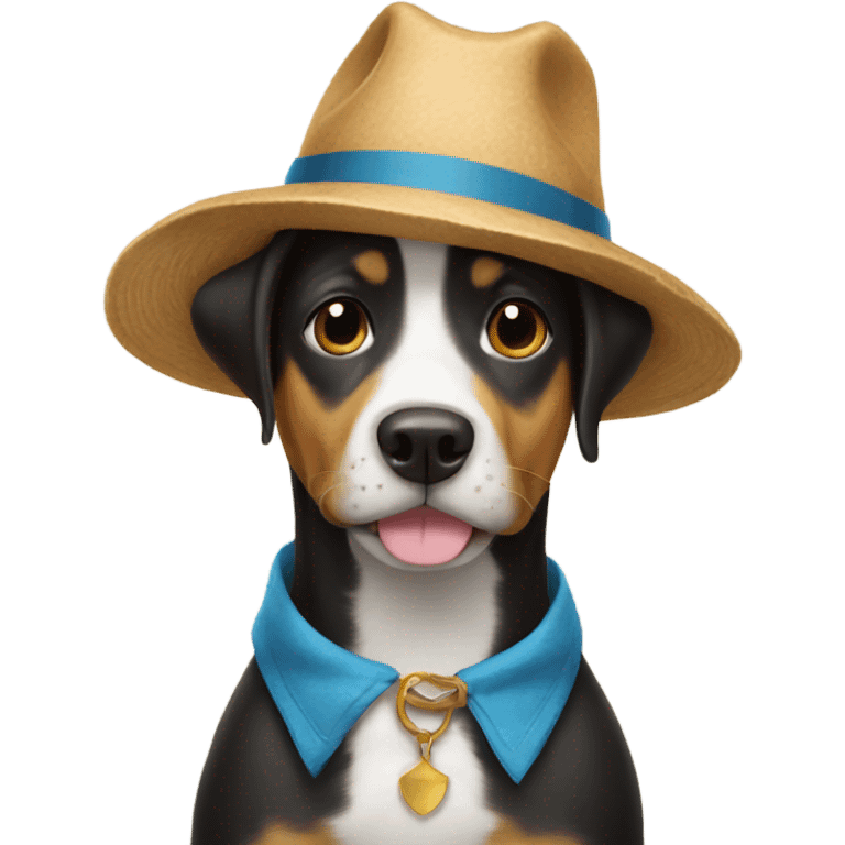 Dog wearing hat emoji