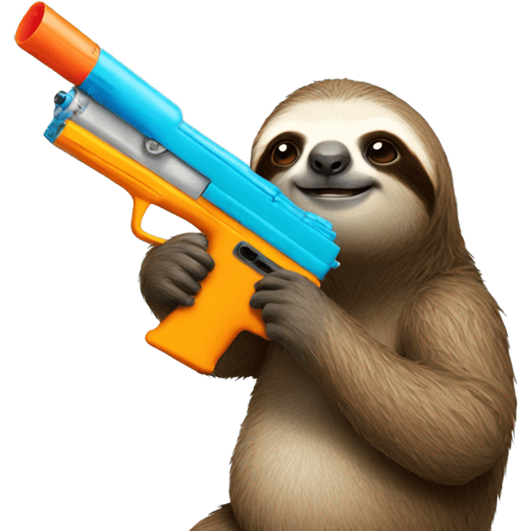 Sloth with watergun emoji