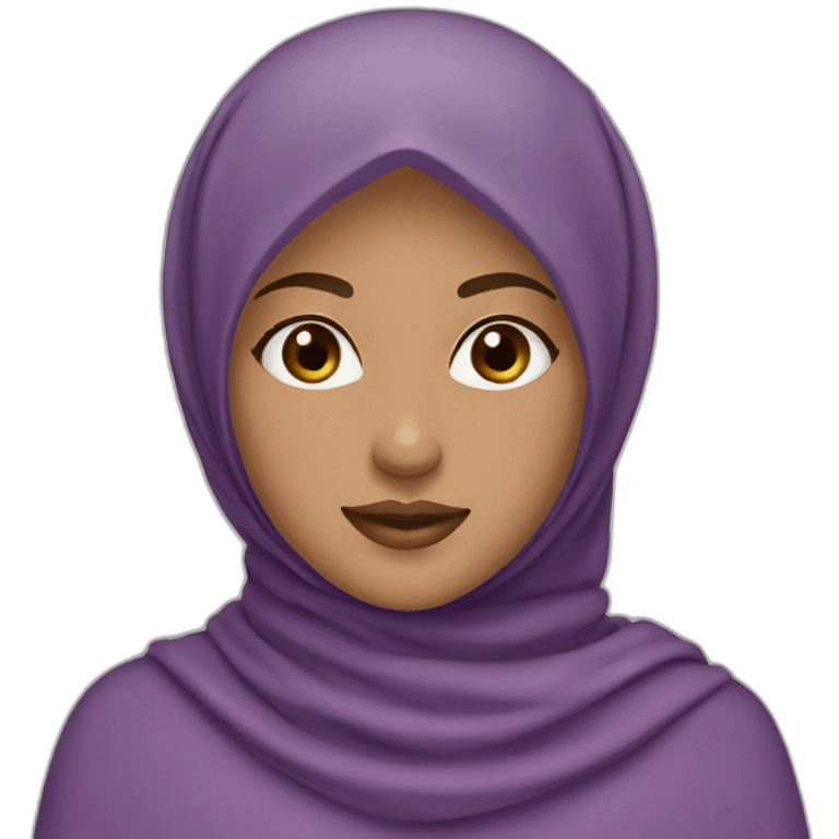 Hijab girl light brown skin purple hijab  emoji