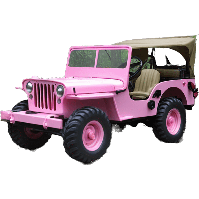 1/10 size jungle tour 1942 Willy’s pearly pink cj  jeep with installed winch  emoji