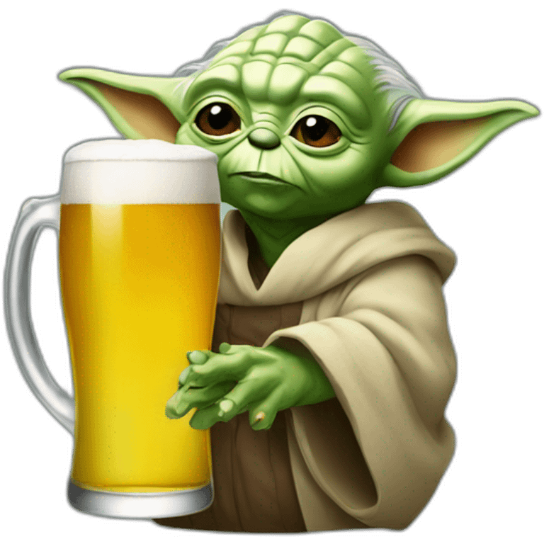 Yoda drink a beer emoji