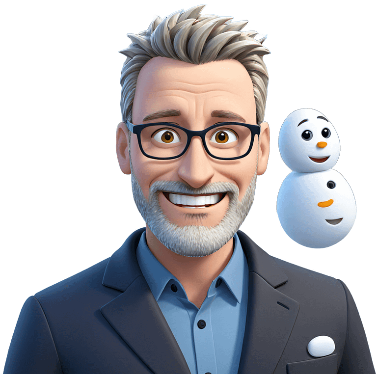 smiling boy in snowy outdoors emoji