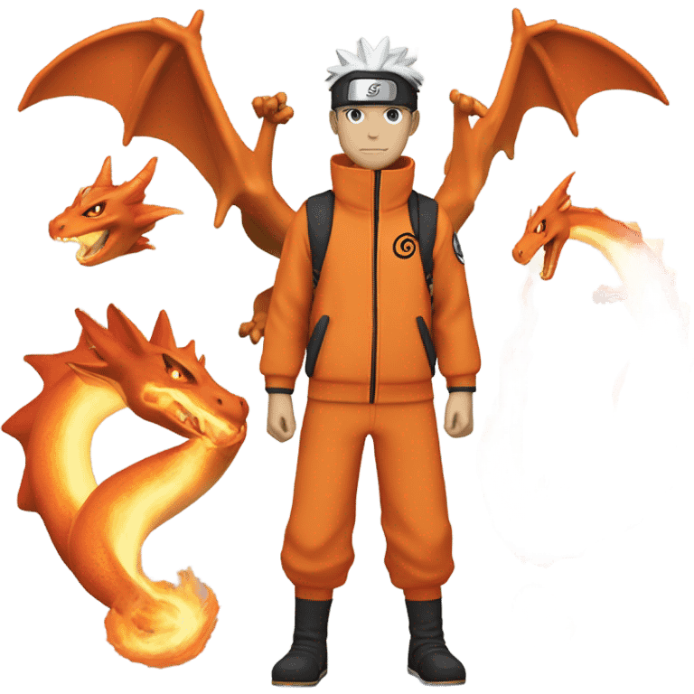 Naruto mixed with charizard emoji