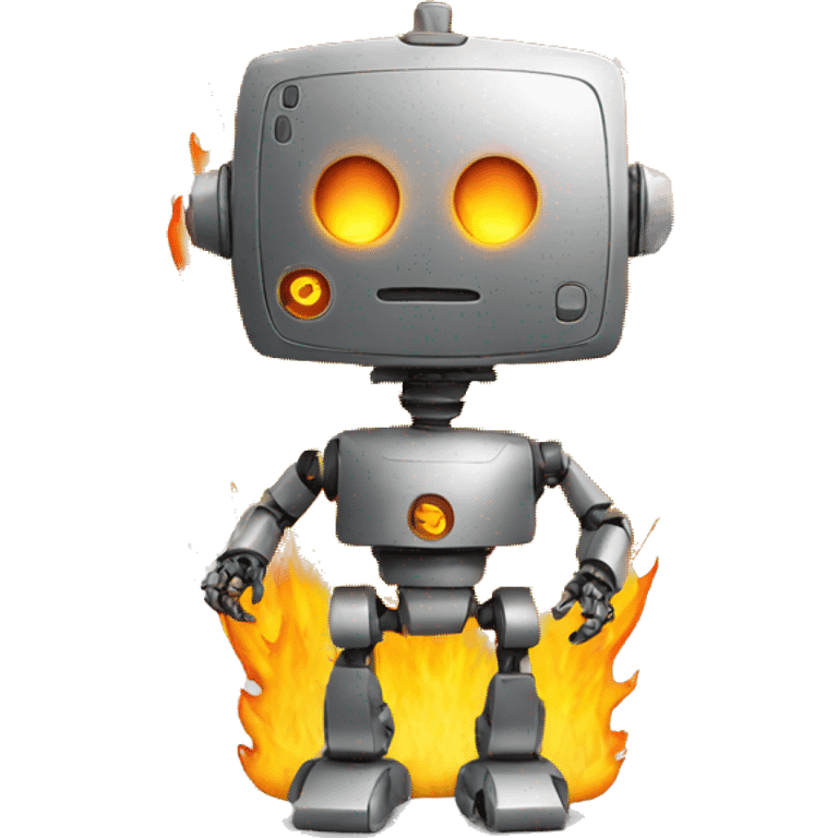 robot on fire emoji