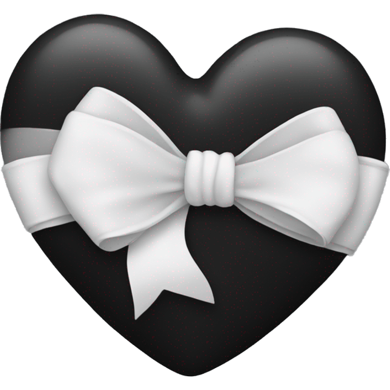 black heart with white bow emoji