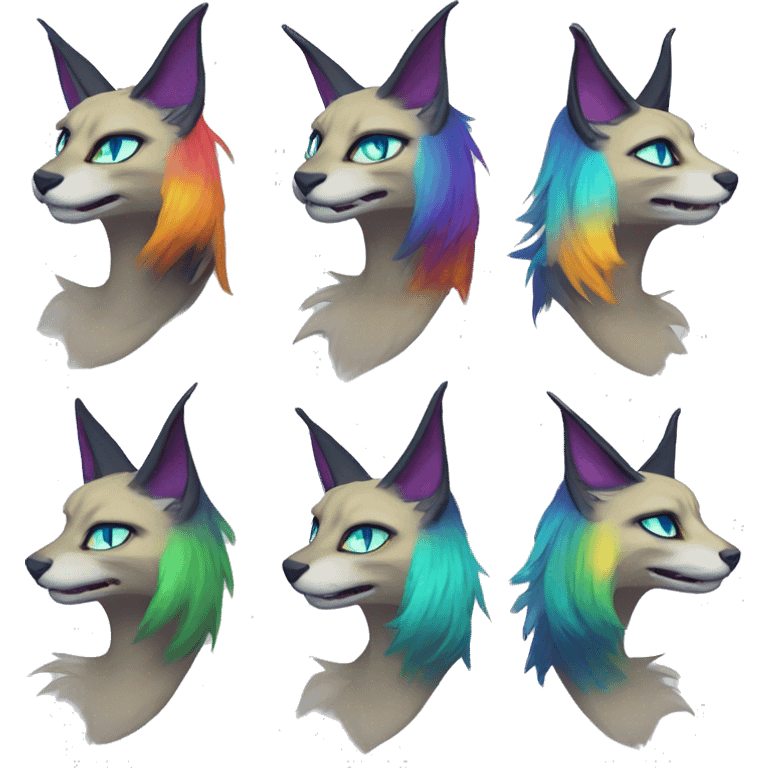 Epic Edgy Colorful ethereal eldritch Sergal-Serval-Fionbri emoji