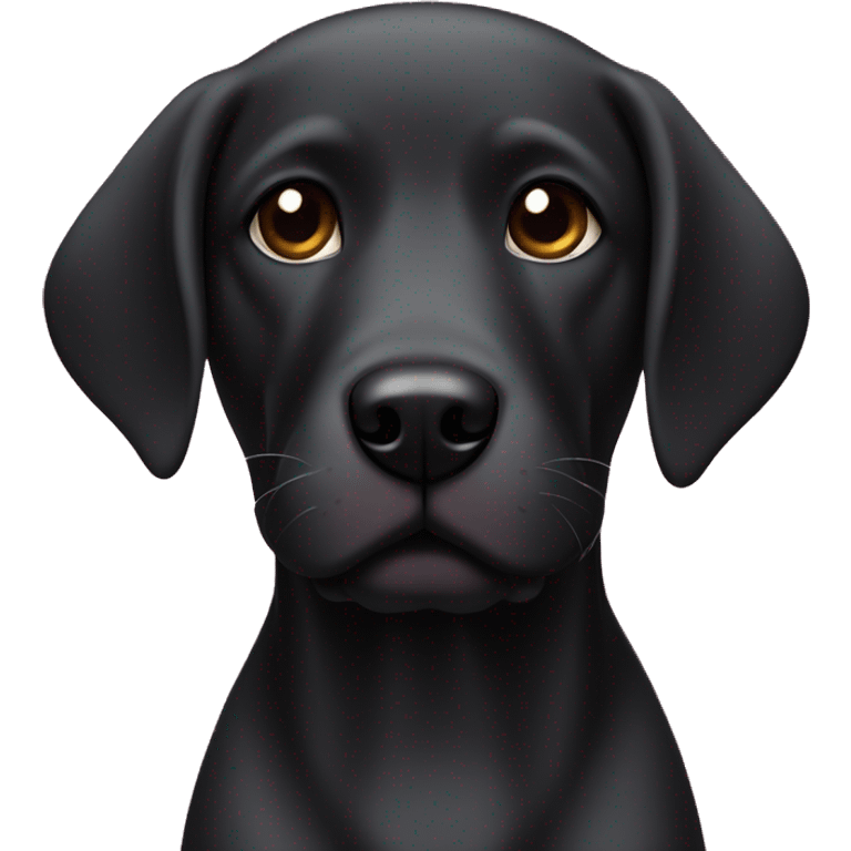 Perrito labrador negro con moño rosa en la cabeza  emoji