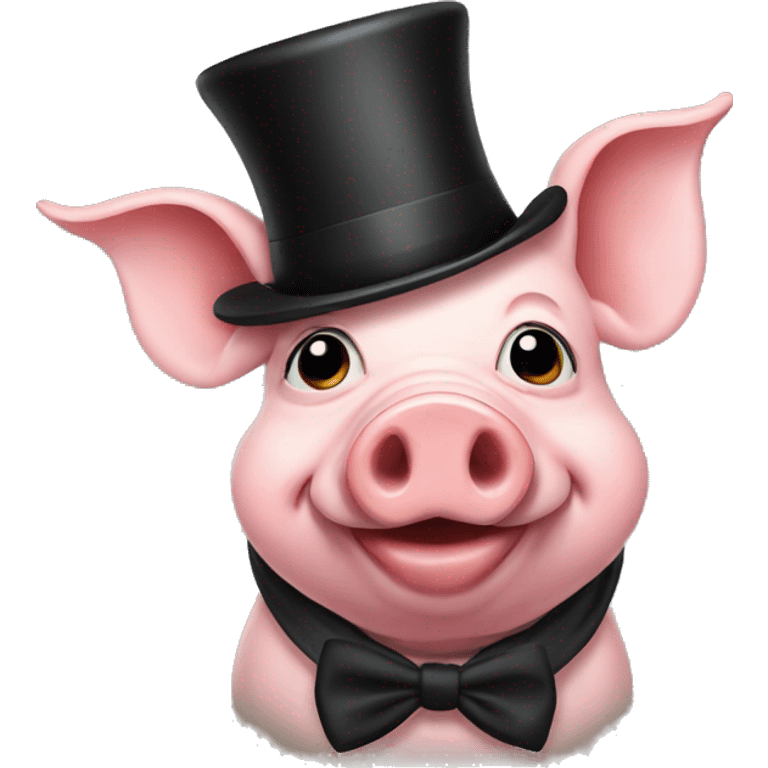 Pig with a top hat emoji