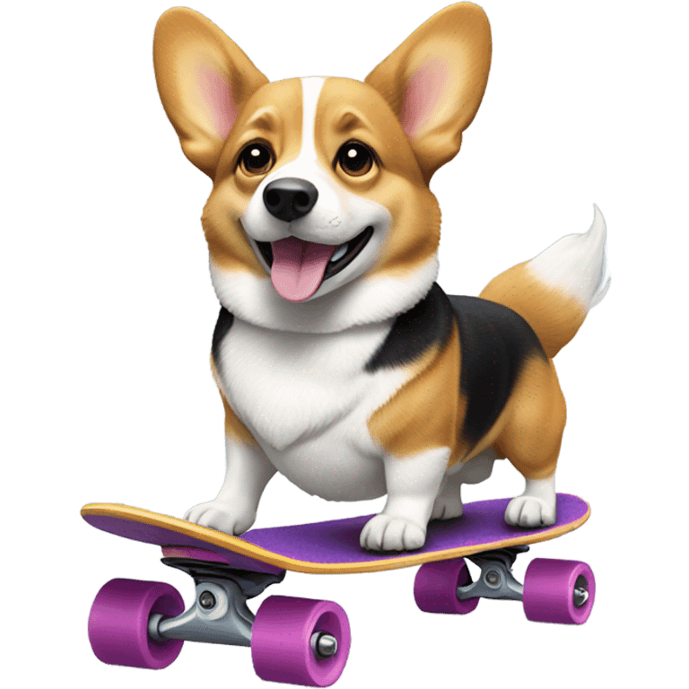 corgi riding skateboard  emoji