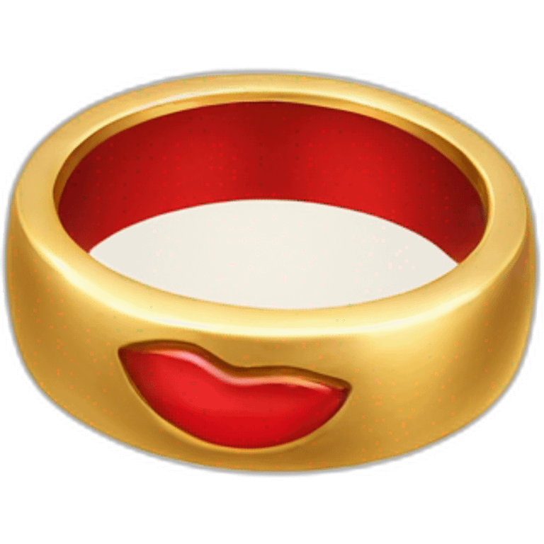 gold ring with red inscription emoji