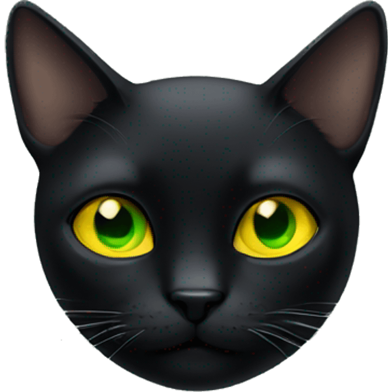 Black cat with yellow/green eyes  emoji