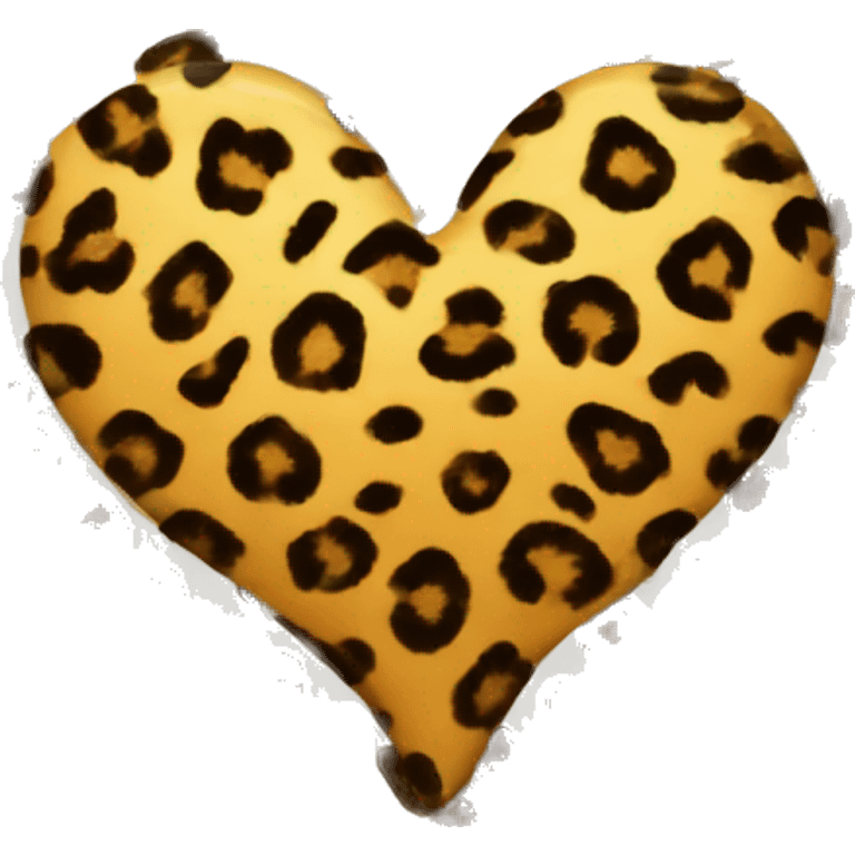 Cheetah print heart emoji