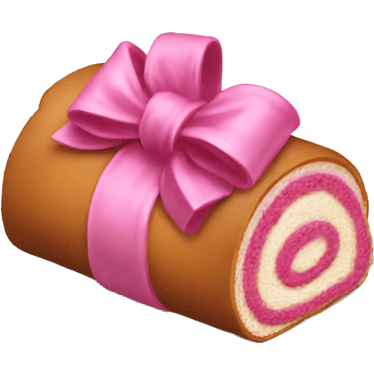 pink bow cake roll emoji