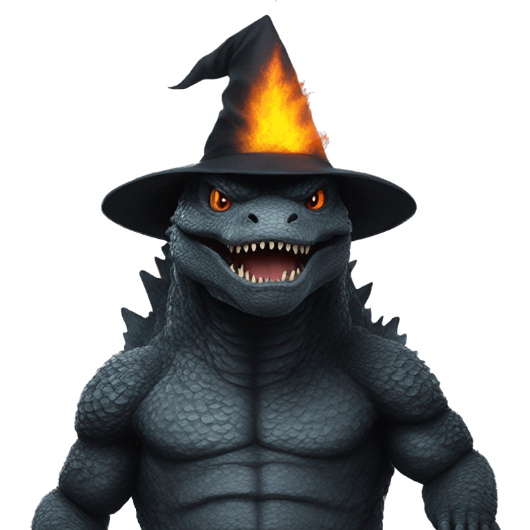 Godzilla as a witch emoji