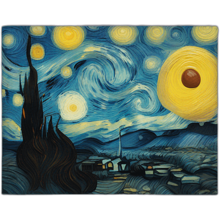 van gogh style with pinl emoji