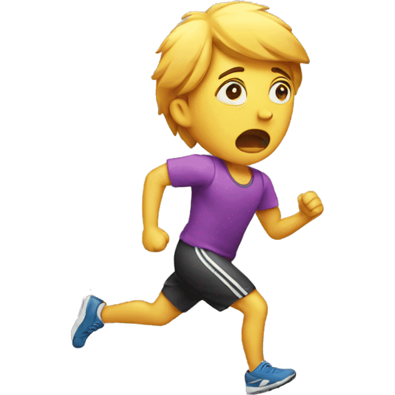 crying running person emoji