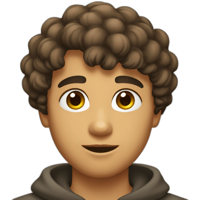 Jeune homme barbue avec des cheveux lisse  et court emoji