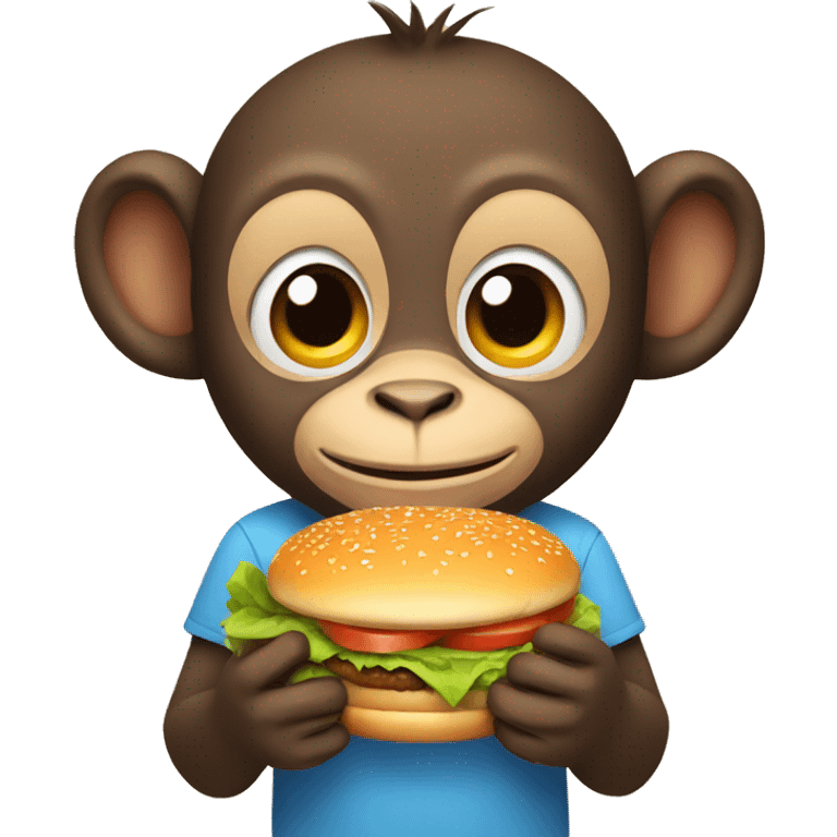 Monkey holding a burger emoji