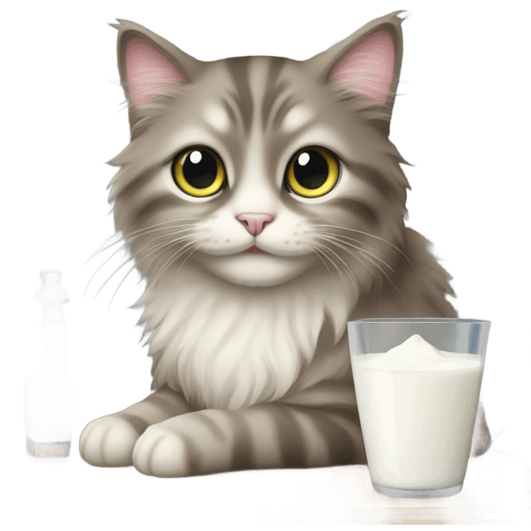 Cat with milk emoji