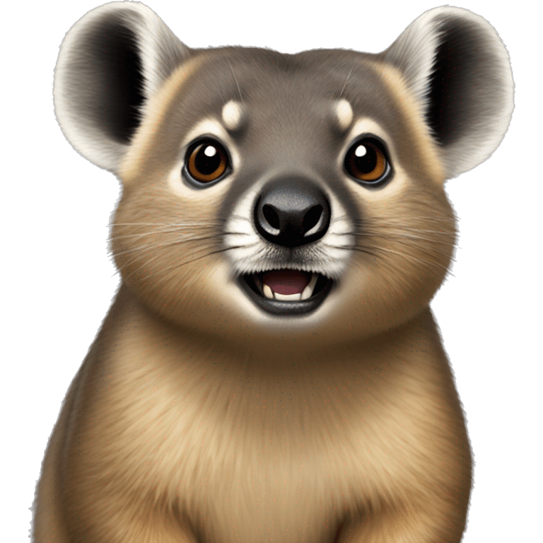 Rock hyrax showing tusks emoji