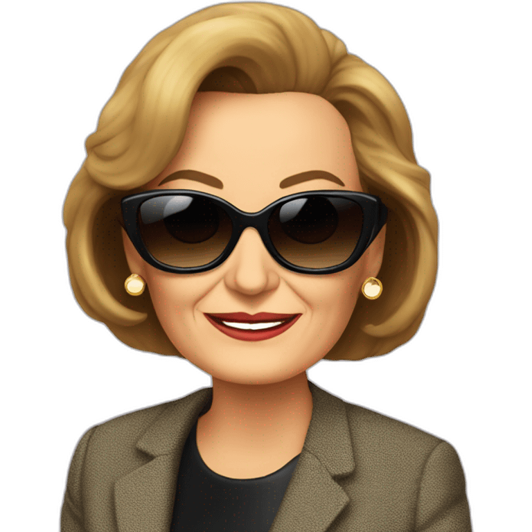 Bernadette Chirac with sunglass emoji