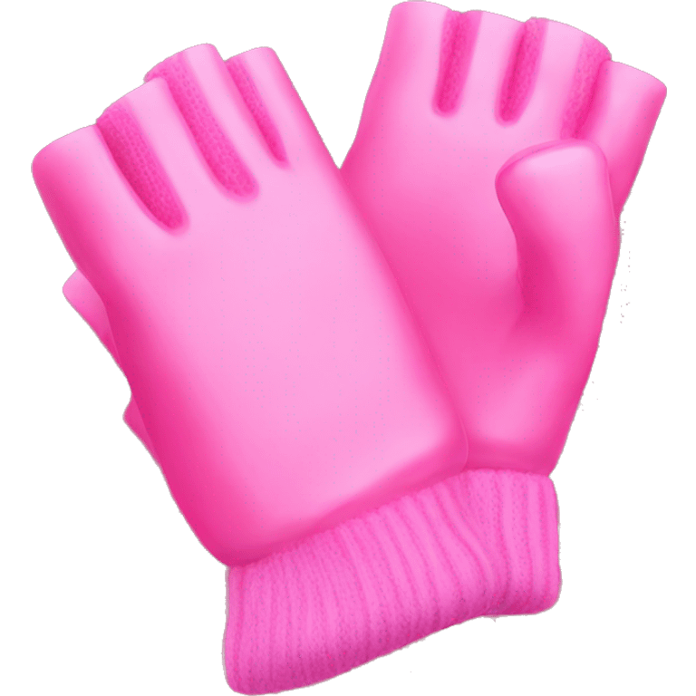 Pink fingerless gloves made of plastic emoji