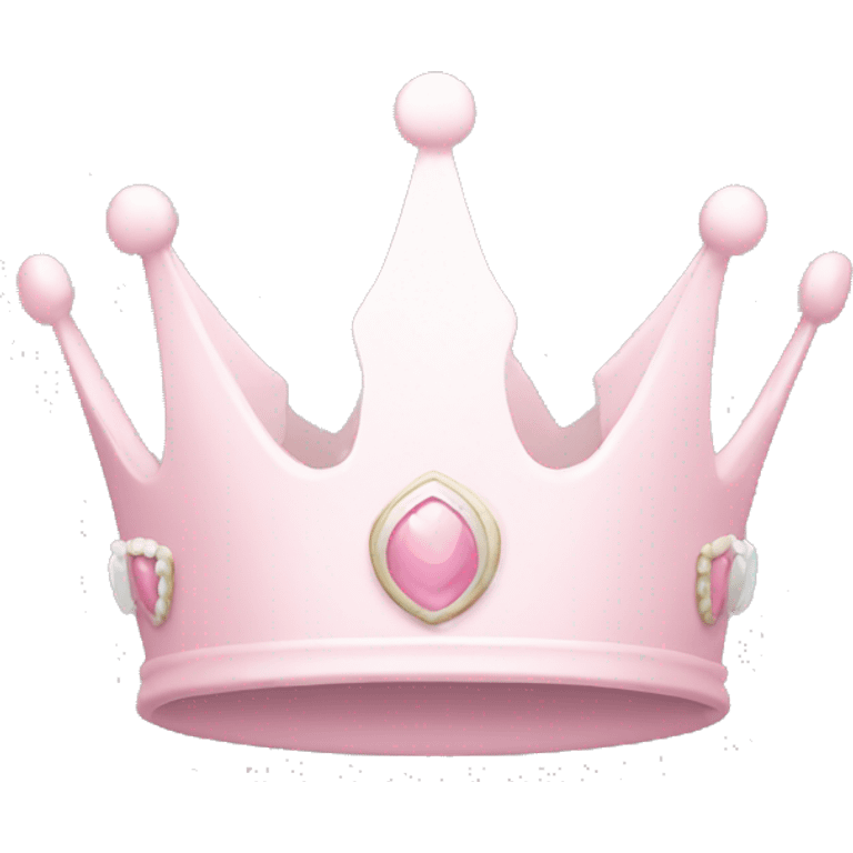 White and pastel pink crown emoji