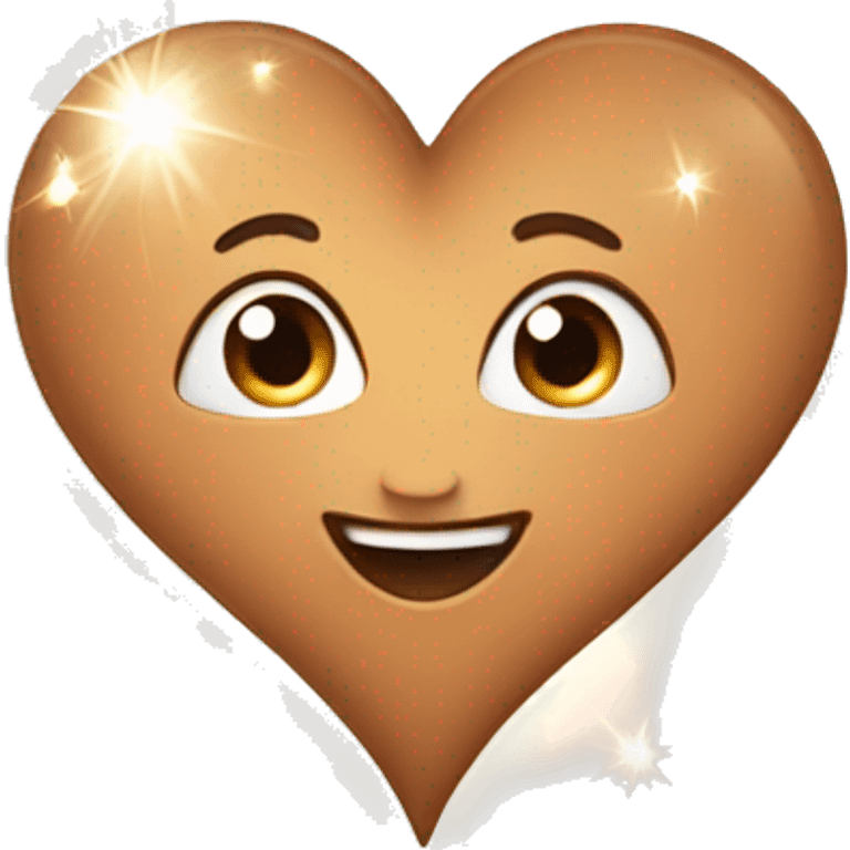 Light brown heart with sparkle  emoji