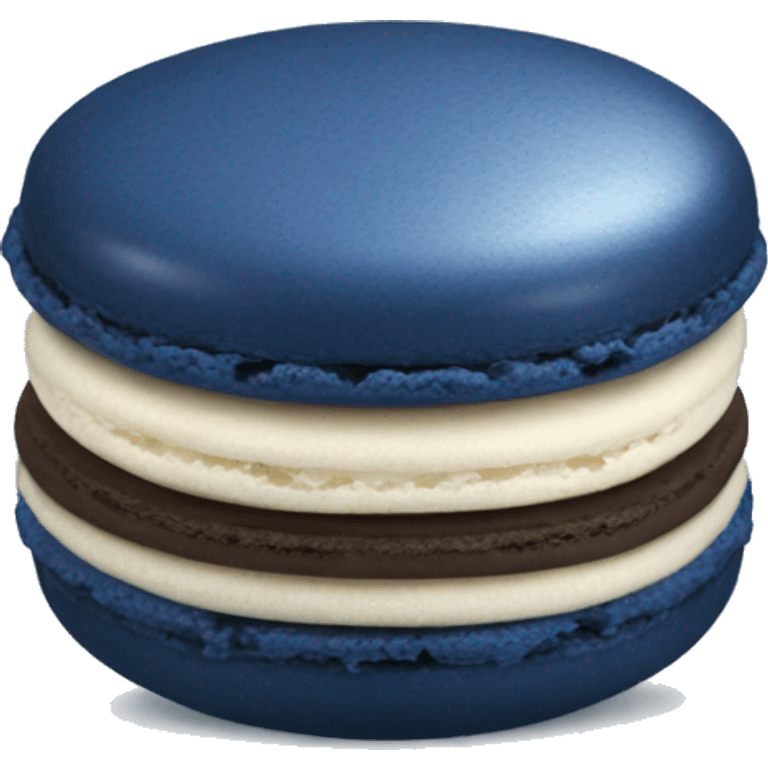 Realistic navy blue macaroon emoji