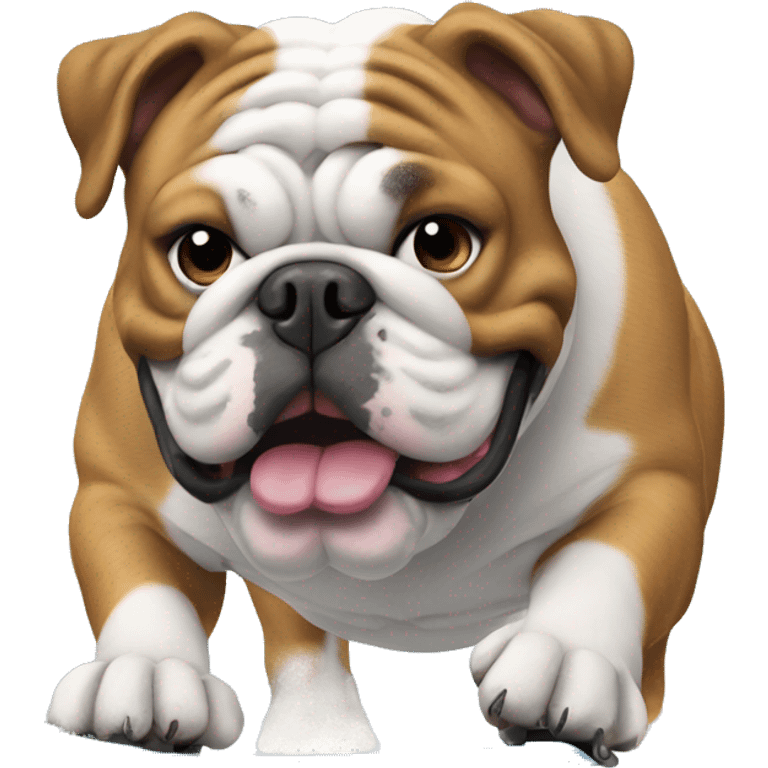 English bulldog skiing emoji