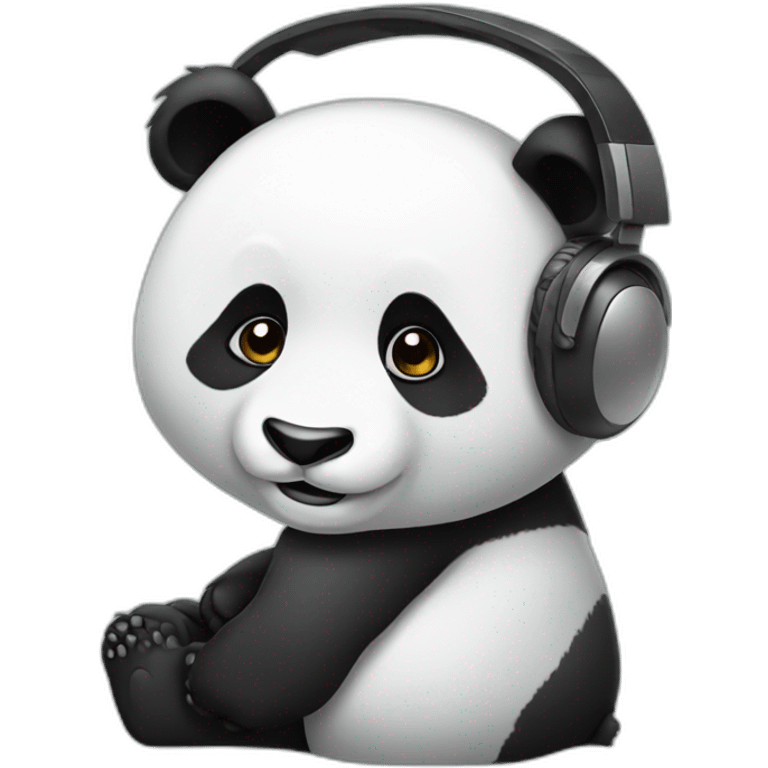 Panda with headphone emoji