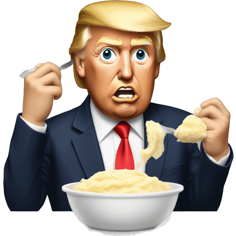 donald trump eating mashed potatoes  emoji