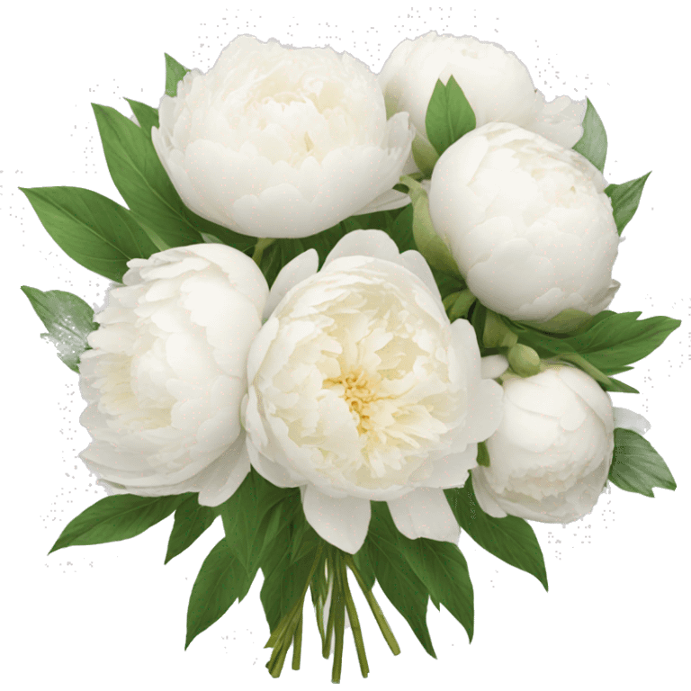 White peonies bouquet  emoji