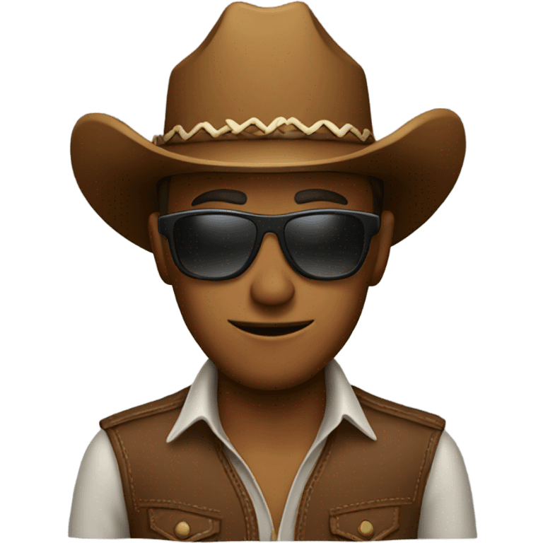 Cowboy emoji with sunglasses emoji