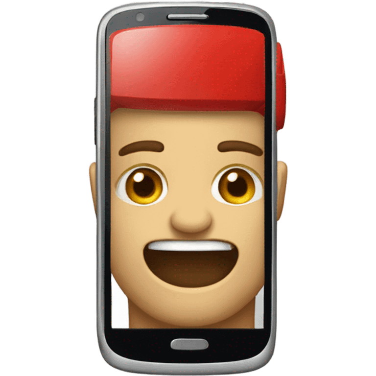 Smartphone vermelho desmotivado  emoji