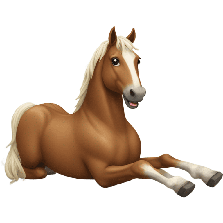 Horse rolling emoji