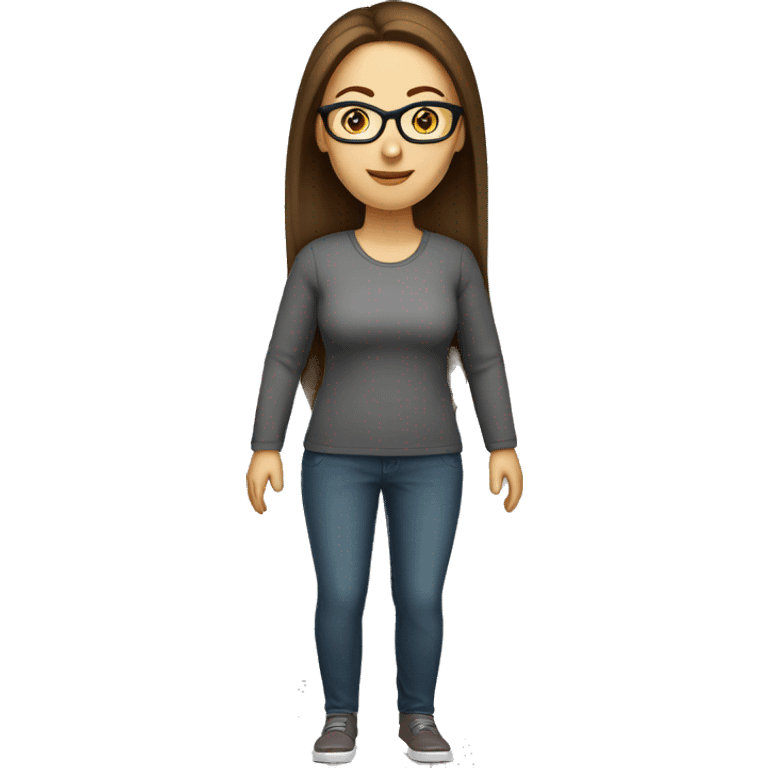 Caucasian-Mum-woman-long-straight-brown-hair-standing-wearing-glasses-plus-size emoji