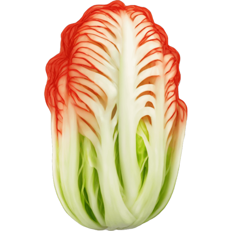 A napa cabbage marinated in a bright red pepper paste emoji