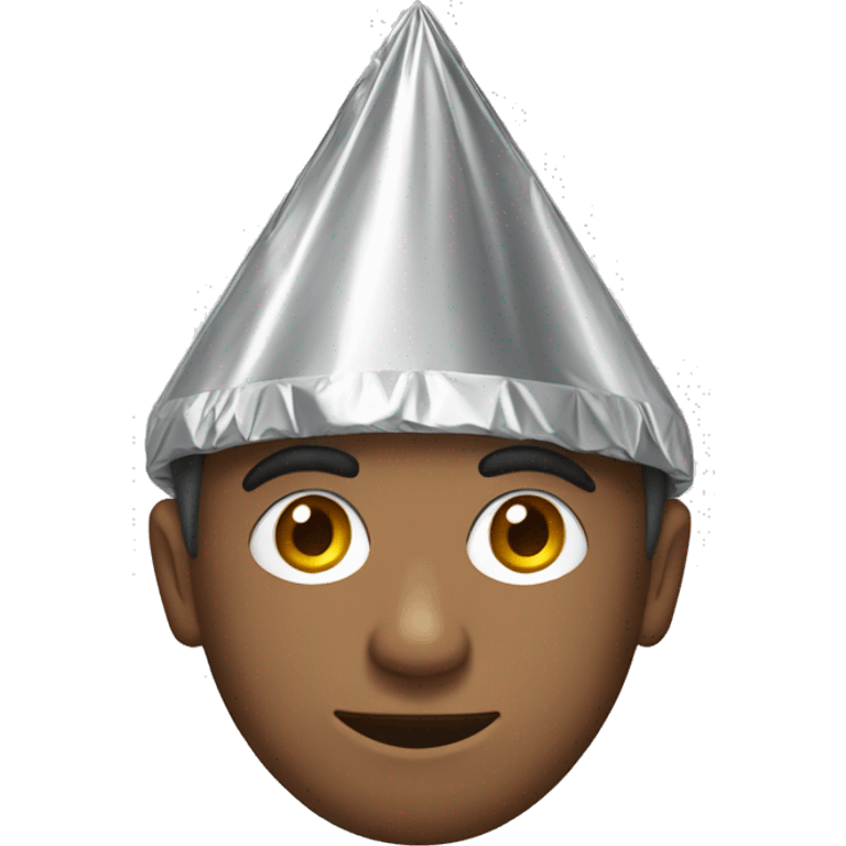 man wearing a pointed conspiracy tin foil hat emoji